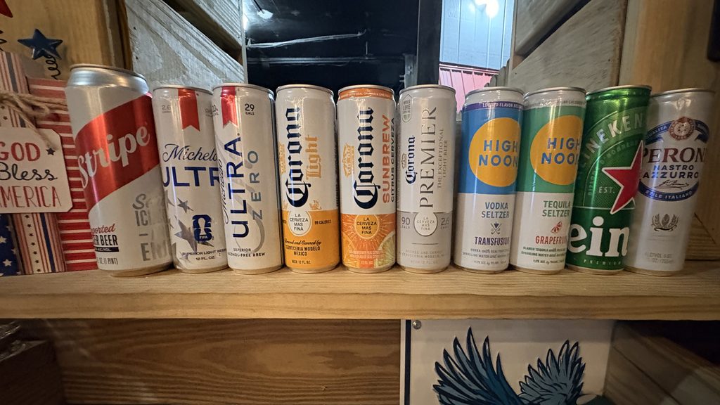 Cold beers at the Rustic Reel bar