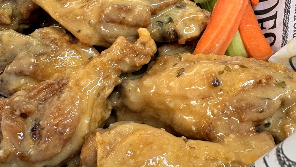 Garlic-parmesan wings at Rustic Reel